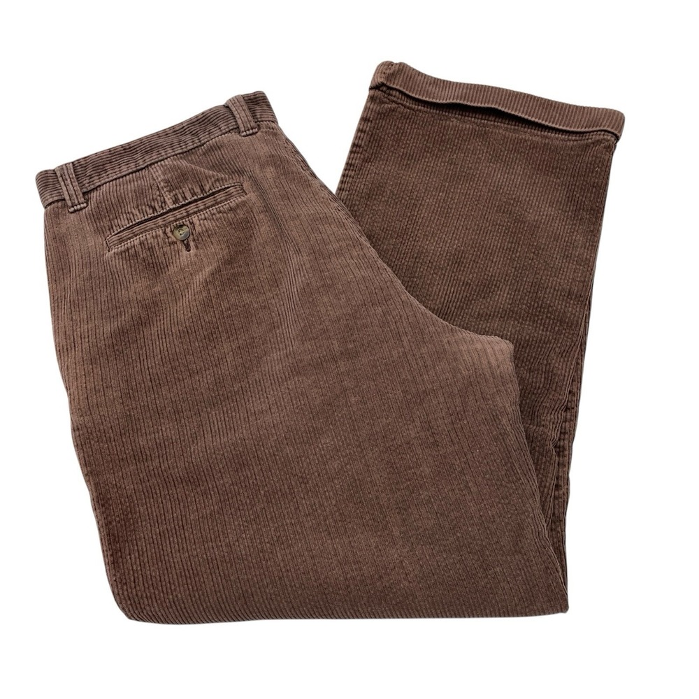 Vintage St Johns Bay Corduroy Pants 36x28 Brown Baggy Cuffed Grandpa Academia